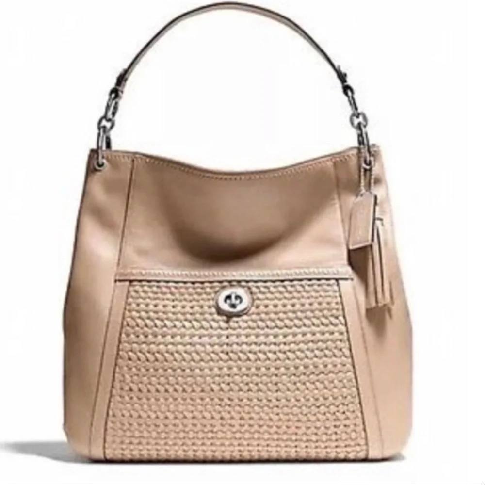 Coach Tan Woven leather front Pocket Hobo Bag - Picture 2 of 14